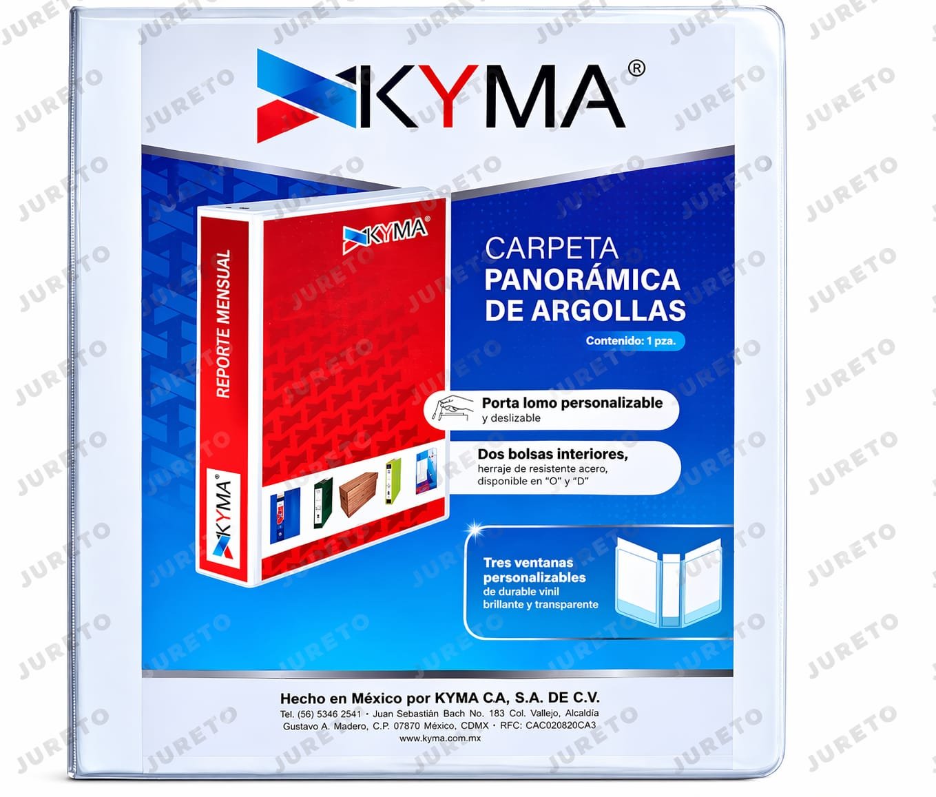 CARPETA BLANCA DE 3" PARA 300 HOJAS CON ARGOLLAS MARCA KYMA