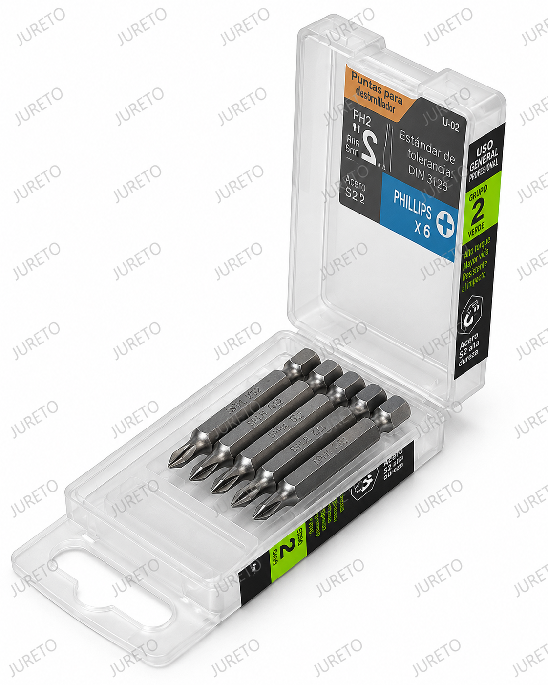 Estuche con 5 puntas de cruz PH0 largo 2", TRUPER EXPERT