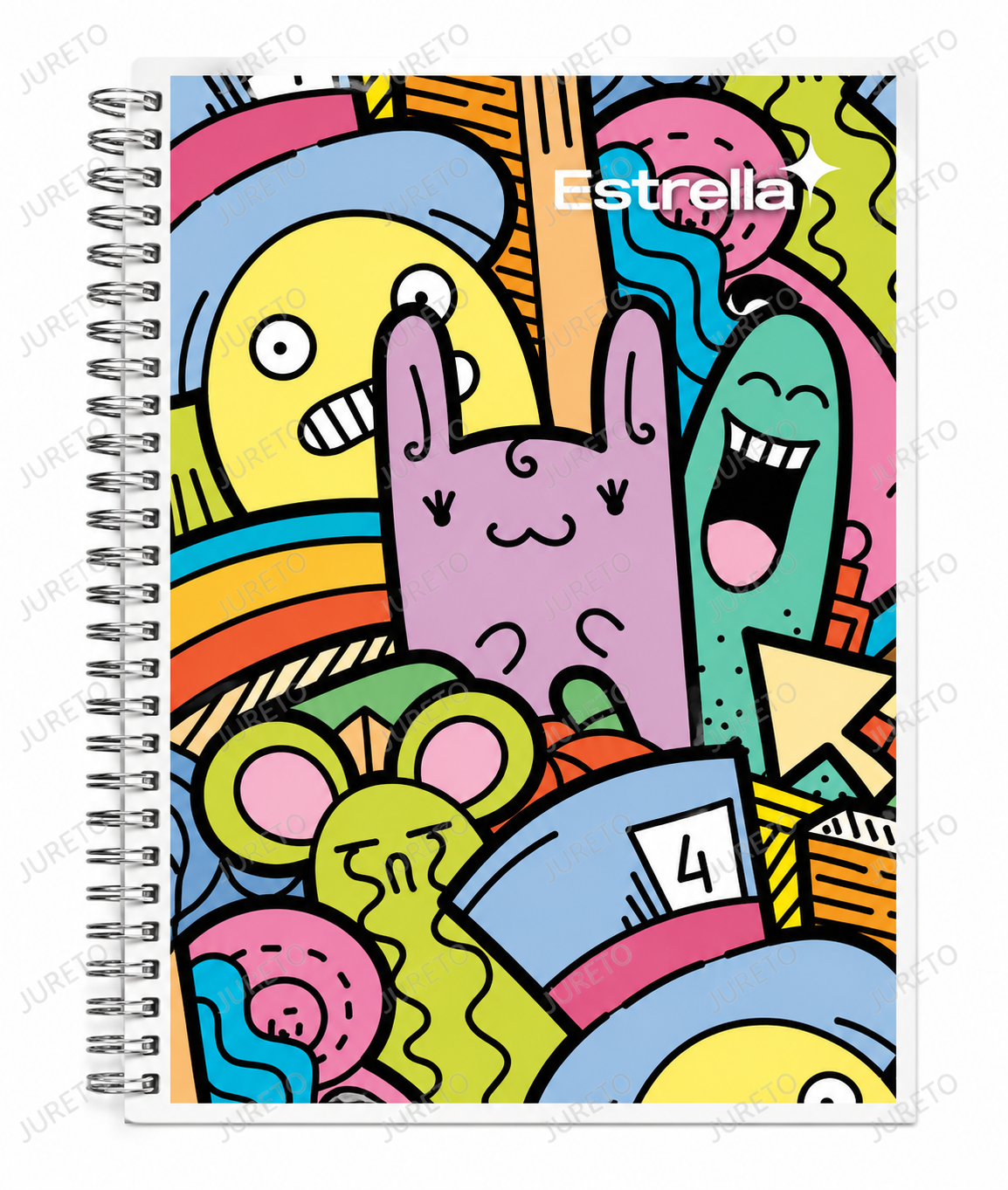 CUADERNO ESPIRAL FORMA FRANCESA 100 HOJAS DE CUADRO CHICO MARCA ESTRELLA
